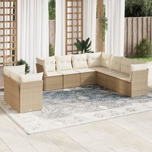 Conjunto de Sofás de Jardín de Ratán Beige, 6 Plazas, Resistente a la Intemperie, Diseño Contemporáneo - Product Image 3