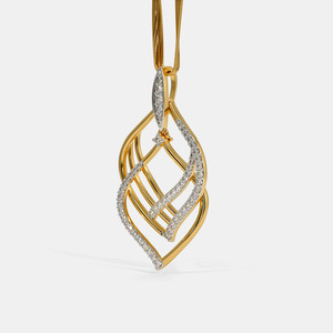 Collar con Colgante de Diamante Cultivado en Laboratorio en Forma de Lágrima Geométrica en Oro Amarillo - Product Image 4