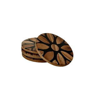 Wooden Tea Coaters Walnut Wholesale Custom Shape Handmade Design Decorative Walnut Coasters for Home Evening Tea - Product Image 2