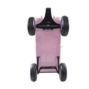 All Terrain Outdoor Wagon with Wood Railing and Air Tires Pulling Garden <b>Camping</b> Cart - Product Image 5