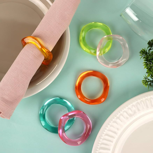 Anillo de Servilleta de Resina Epoxi de Alta Calidad, Más Vendido, Personalizado, Transparente - Product Image 1