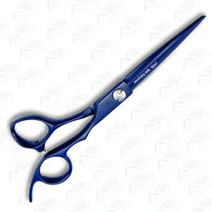 Ciseaux professionnels de coupe de cheveux de 6 pouces 440C acier bleu finition titane lame convexe pour stylistes barbiers Instruments de beauté - Product Image 5