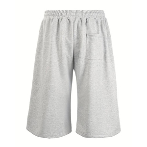 Nouveaux shorts en molleton français sur mesure pour hommes, coupe ample, ourlet brut, jambes larges, shorts de sport très confortables 2026 - Product Image 2