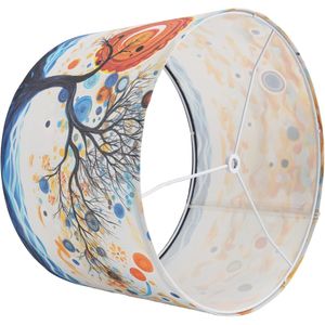 Paralume in Fibra di Poliestere con Stampa Astratta Sole e Albero, Elegante Copertura Decorativa per Lampada da Tavolo - Product Image 3