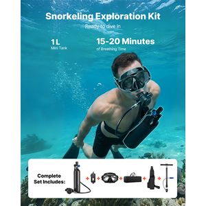 Bombola Subacquea Mini in Acciaio da 1L per Immersioni Portatili, 20 Minuti di Autonomia, Cilindro d'Aria Riutilizzabile - Product Image 2