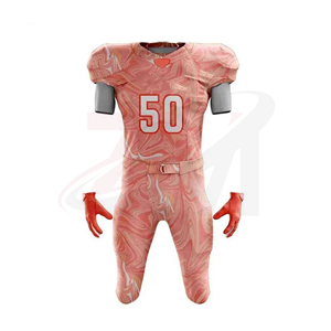 Uniforme de Fútbol Americano para Hombre, Rojo y Negro, Impresión por Sublimación, Transpirable, Poliéster, Jersey de Equipo para Adultos con Mangas Cortas - Product Image 1