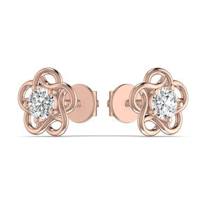 Pendientes de Diamantes Florales para Mujer de la Mejor Calidad en Oro Sólido de 14K, Diamantes Cultivados en Laboratorio con Corte Brillante Redondo, Claridad VVS1, Lujo - Product Image 5