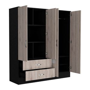 Armoire camera da letto nero e grigio chiaro Ron guardaroba elegante per la decorazione della casa - Product Image 6