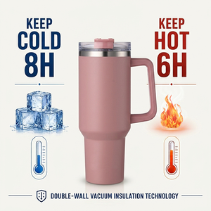Expédition rapide - Gobelets isothermes en acier inoxydable sous vide de 40 oz avec couvercles et poignée - Product Image 3