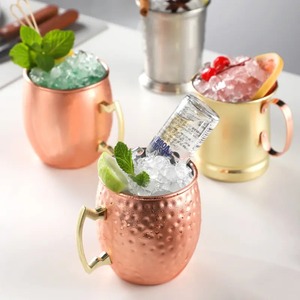 Mug Moscow Mule en Cuivre Pur 450ml-550ml avec Poignée en Laiton, Anti-fuite, Écologique, Léger, Vaisselle de Bar Classique – Direct Usine - Product Image 1