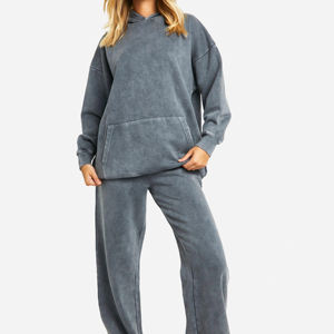 Sweat-shirts à capuche pour femmes, style streetwear, en polyester tricoté, tendance automne, avec logo personnalisé, effet délavé, qualité supérieure, vente en gros OEM, collection 2026 - Product Image 5