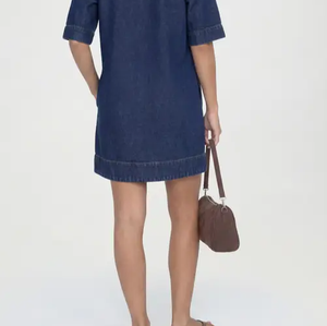 Wholesale <b>Womens</b> Oversized Denim <b>Tunic</b> <b>Dress</b> Apparel Manufacturer Clothing Supplier Fashion Boutique Custom Sizes Factory Direct - Product Image 3