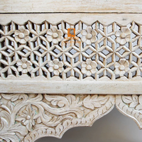 Console de luxe en bois massif au design vintage, sculptée à la main, meubles anciens, console de couloir