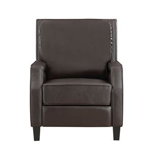 Sillón Reclinable Moderno Marrón Oscuro para Sala de Estar, 1 Pieza, con Asiento Acolchado, Estructura de Madera Sólida, Reclinación Manual - Product Image 4