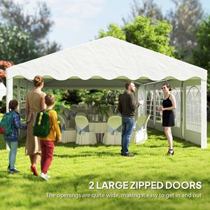 "16.5FT X 33FT Heavy Duty White <b>Canopy</b> <b>Tent</b> with 10 Windows & Removable Sidewalls (Polyester & Steel)" - Product Image 6