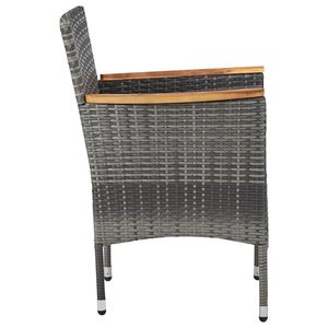 Juego de 2 Sillas de Jardín de Ratán Sintético Gris, Diseño Ergonómico Estándar, Asientos Cómodos para Exteriores - Product Image 2