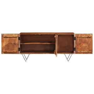 Credenza in Legno di Mango Massiccio con Finitura Leggermente Tinta e Acciaio Verniciato a Polvere per Arredamento Soggiorno - Product Image 4