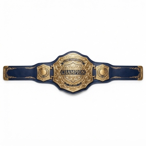 Ceinture de lutte personnalisée, ceinture de championnat sur mesure, plaques métalliques, sangle en cuir, nom et logo gravés, compétition sportive - Product Image 3