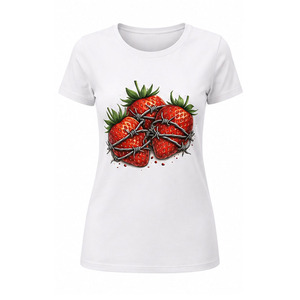 Camiseta con Estampado Gráfico para Mujer, Cuello Redondo, Manga Corta, Informal, de Algodón Suave, para Uso Diario y Estilo Urbano - Product Image 1