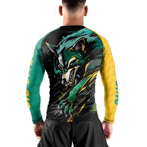 เสื้อแรชการ์ดแบบขายส่ง OEM ผลิตตามสั่ง ป้องกันรังสียูวี สำหรับทุกเพศ ผลิตจากโพลีเอสเตอร์แบบยืดหยุ่น เป็นมิตรต่อสิ่งแวดล้อม ผลิตจากโรงงาน รับผลิตแบบ OEM ขายส่ง - Product Image 3
