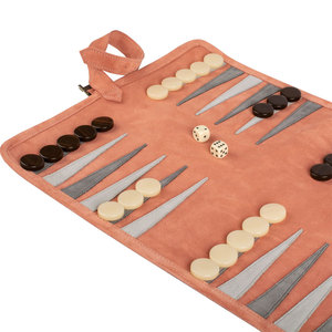 Custom Portable Leather Foldable Travel <b>Backgammon</b> Set for Outdoor & Party Use with Companion Roll-Up <b>Board</b> - Product Image 3