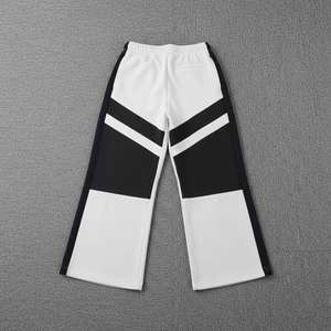 Pantalones de chándal de algodón para hombre, de nuevo diseño, con lavado ácido, dobladillo sin rematar, rasgados, de pierna recta, oversize, holgados y con efecto desgastado - Product Image 2