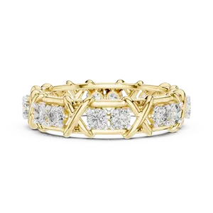 Bague Éternité Unisexe en Or Massif 10K 14K 18K avec Diamants de Laboratoire Ronds à Griffe Croisée, Certifiée IGI, Bijoux Fins - Product Image 5