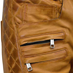 Pantalons en cuir véritable pour hommes, coupe ajustée, pantalons en cuir de créateur, fabrication OEM ODM de haute qualité - Product Image 4