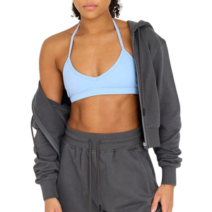 Conjunto de Dos Piezas de Ropa de Invierno Ecológica y Transpirable al por Mayor, Sudadera Corta con Cremallera y Cintura Alta para Mujer - Product Image 5