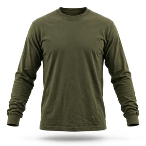 Camiseta de Manga Larga para Hombre, Cuello Redondo, 100% Algodón, Corte Regular, Color Liso, Tejido de Punto, Transpirable, Ecológica, de BD - Product Image 4