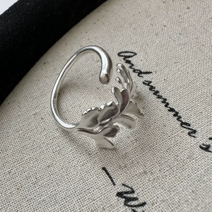 Anillo retro mate de plata de ley S925, versión coreana, diseño exclusivo, estilo acuático, simple y básico. - Product Image 2