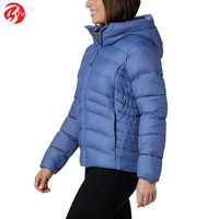 Veste matelassée imperméable respirante pour femmes grandes tailles, couleur unie, style zippé, avec capuche