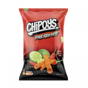 Chipoys Fire Red Hot Spicy Rolled Tortilla Chips, 4 Onzas, 96 Unidades por Caja - Product Image 4