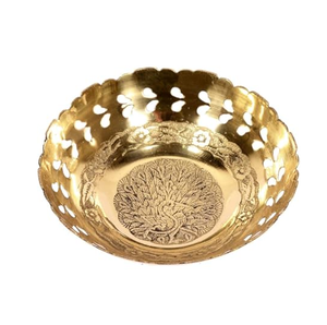 Brass Bowl Hotel Catering Usage Elegant <b>Kitchen</b> <b>Decorative</b> <b>Item</b> Handmade Dinnerware Serving Bowl - Product Image 1