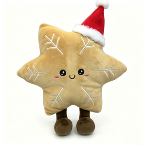 Estrella de peluche color jengibre personalizada, estrella de peluche color canela con bordado de copo de nieve, estrella de peluche con patas y pies. - Product Image 5