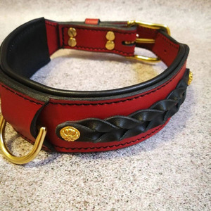 Luxury adjustable Leather <b>Braided</b> Dogs pet Collars crafted from genuine leather with stylish <b>braided</b> detailing and durability - Product Image 3