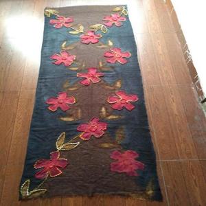 Écharpe longue en laine mérinos de qualité supérieure, imprimée à la main et brodée, douce, chaude, respirante, pour l'hiver, pour femmes - Product Image 3