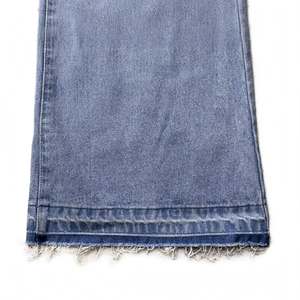 Großhandel Damen-Jeans mit Doppelbund und Weitem Bein, 100% Baumwolle, Umweltfreundlich, Atmungsaktiv, Maßgeschneiderte Marke AZL-A-02 - Product Image 4