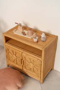 Rattan <b>Kids</b> Cabinet Compact <b>Storage</b> Cabinet Handcrafted Organizer Cabinet Functional Furniture Cabinet For Bedroom <b>Storage</b> - Product Image 5
