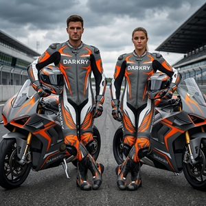 Combinaison de course moto en cuir sur mesure OEM Moto GP, équipement de protection en cuir de vachette, combinaisons de pilotage sur circuit, fabricant de marques privées - Product Image 1