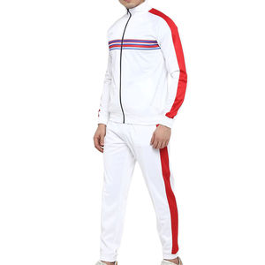 Conjunto Deportivo Informal para Hombre, Color Blanco y Rojo, para Invierno, Manga Larga, con Cordón, Transpirable, Ecológico, de Secado Rápido y Ligero - Product Image 4
