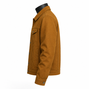 Custom Men Brown <b>Suede</b> Trucker <b>Jacket</b> Casual Button Up Western Style <b>Jacket</b> OEM ODM Manufacturer - Product Image 5