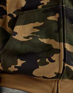 Veste à capuche vintage pour homme, personnalisée, en coton épais tricoté, avec bords bruts, effet vieilli, poches cargo, qualité supérieure - Product Image 4