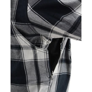 <b>Men</b>’s Charcoal Black White Plaid <b>Flannel</b> Work <b>Shirt</b> Heavy Duty Long Sleeve Checkered Utility <b>Shirt</b> Dual Chest Pockets Outdoor OE - Product Image 4