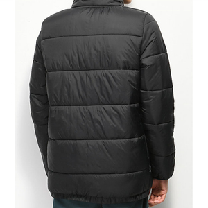 Men's Black Puffer Jacket Waterproof Breathable Canvas Windproof Zipper Closure <b>Hoodies</b> Summer Casual Style Regular Sleeve - Product Image 4