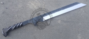 Couteau Viking Seax en acier carbone forgé à la main, lame de 7,5 pouces, manche torsadé, ambidextre, couteau de survie multi-usages pour la chasse et le camping - Product Image 2