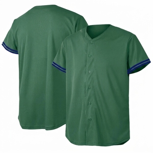 เสื้อเบสบอลชาย แขนสั้น คอวี ติดกระดุมด้านหน้า แบบเรียบ ขายส่ง - Product Image 6