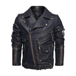 Wholesale Men Genuine Black Leather <b>Racer</b> <b>Jacket</b> Motorcycle Biker Racing Fashion <b>Jacket</b> - Product Image 3