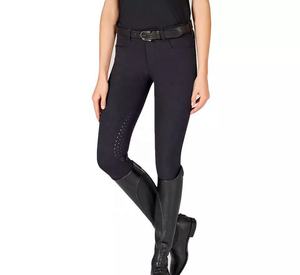 Pantalones de equitación de cintura alta para mujer con botones, de punto, largos, con bolsillos, elásticos en cuatro direcciones, color personalizado - Product Image 1