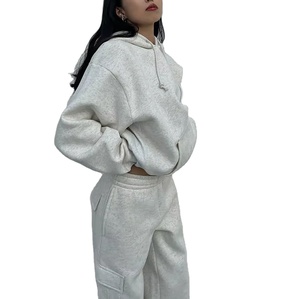 Vêtements de rue décontractés à manches longues en polaire de coton Chiffres à épaules tombantes respirants Sweats à capuche écologiques tricotés poids lourds - Product Image 3